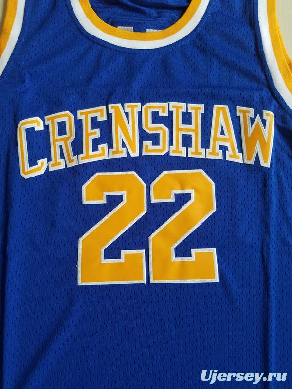 Quincy McCall 22 Crenshaw High School Blue Basketball Jersey Love and Basketball