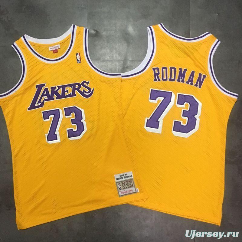 Men's Dennis Rodman Yellow Retro Classic Team Jersey