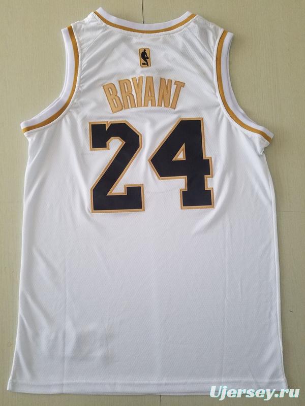 Kobe Bryant 24 White Golden Edition Jersey