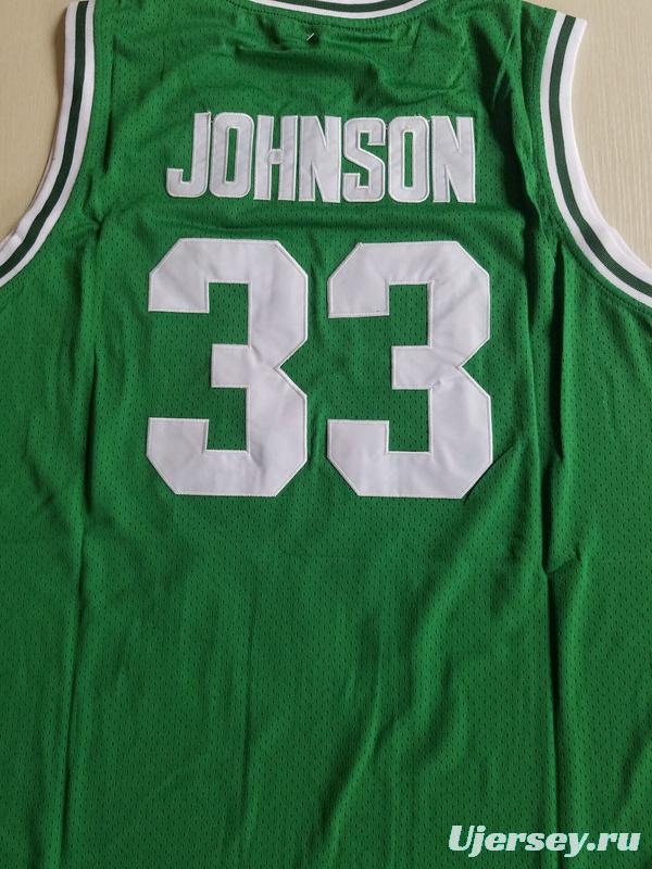 Magic Johnson 33 Michigan State College Green Basketball Jersey