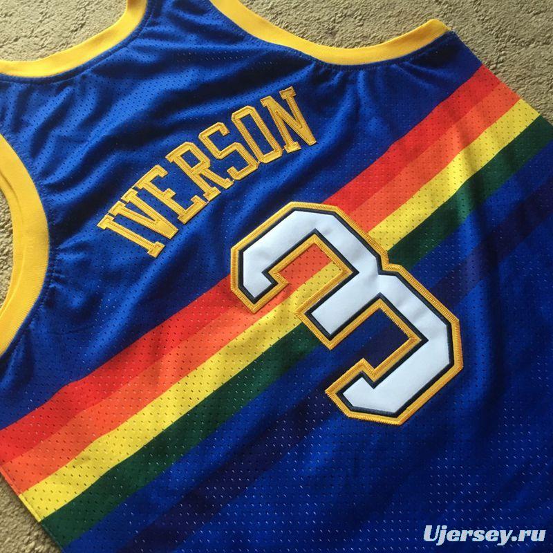 Men's Allen Iverson Blue Retro Classic Team Jersey