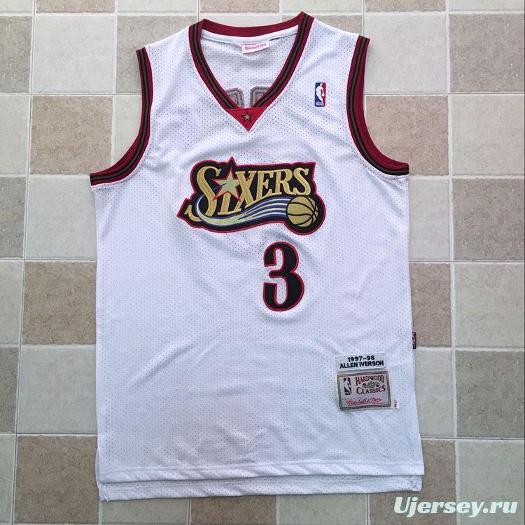 Men's Allen Iverson White Retro Classic Team Jersey