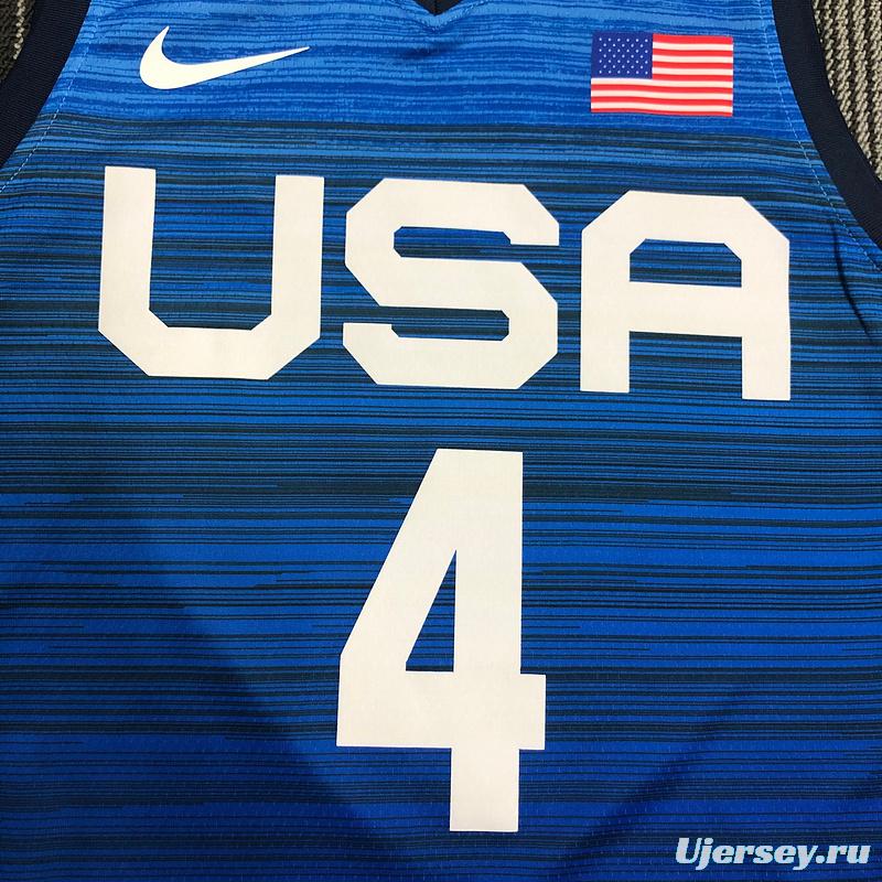 Thai Version Men's Bradley Beal Navy USA Basketball Player Jersey