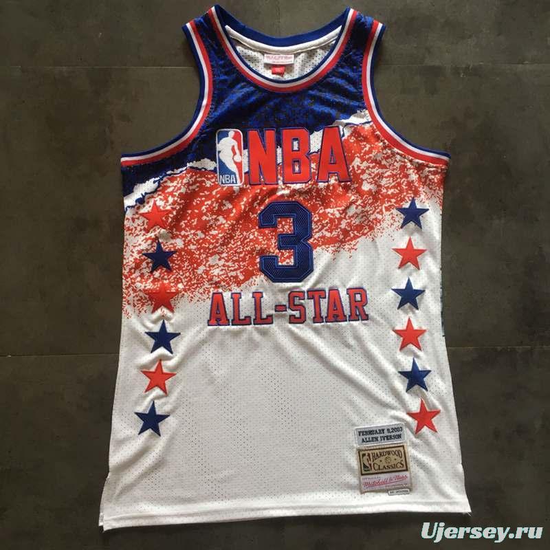 Men's Allen Iverson White Retro Classic Team Jersey