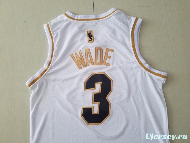 Dwyane Wade 3 White Golden Edition Jersey