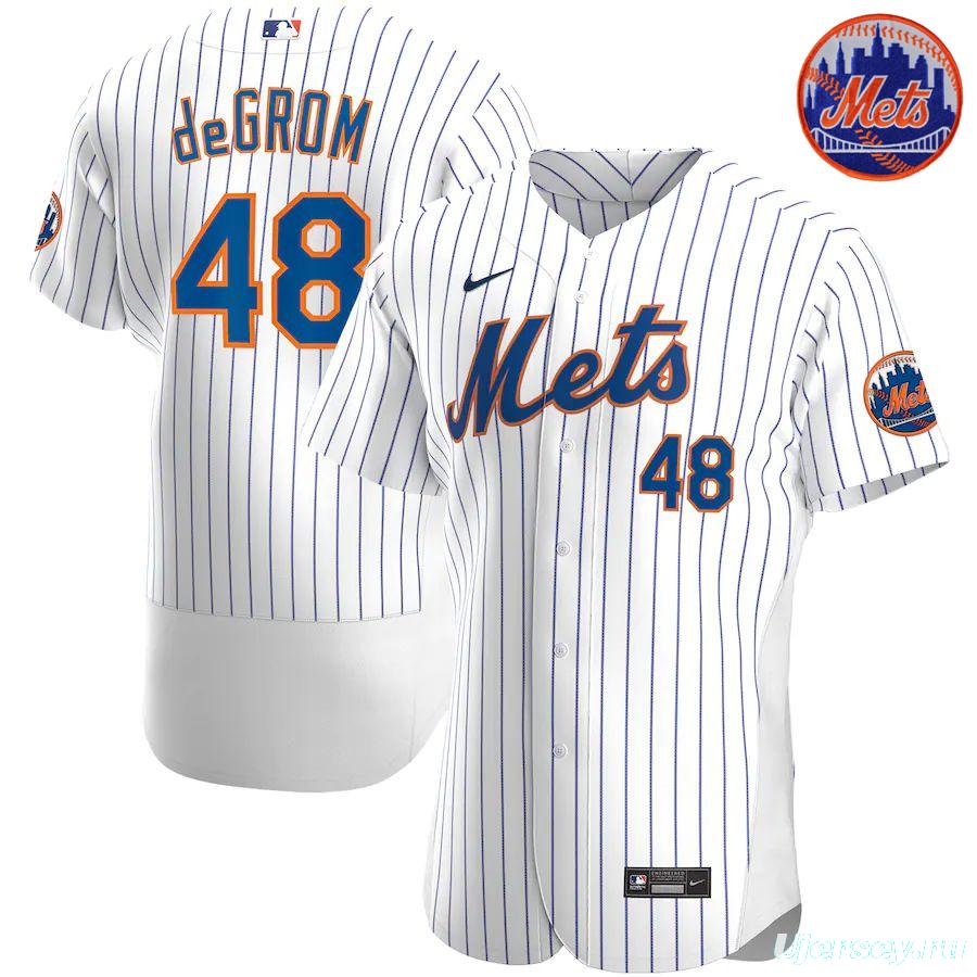 Men's Jacob deGrom White Home 2020 Authentic Player Team Jersey