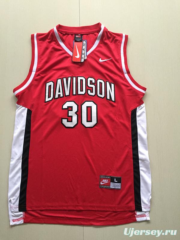 Stephen Curry 30 Davidson College Red Basketball Jersey