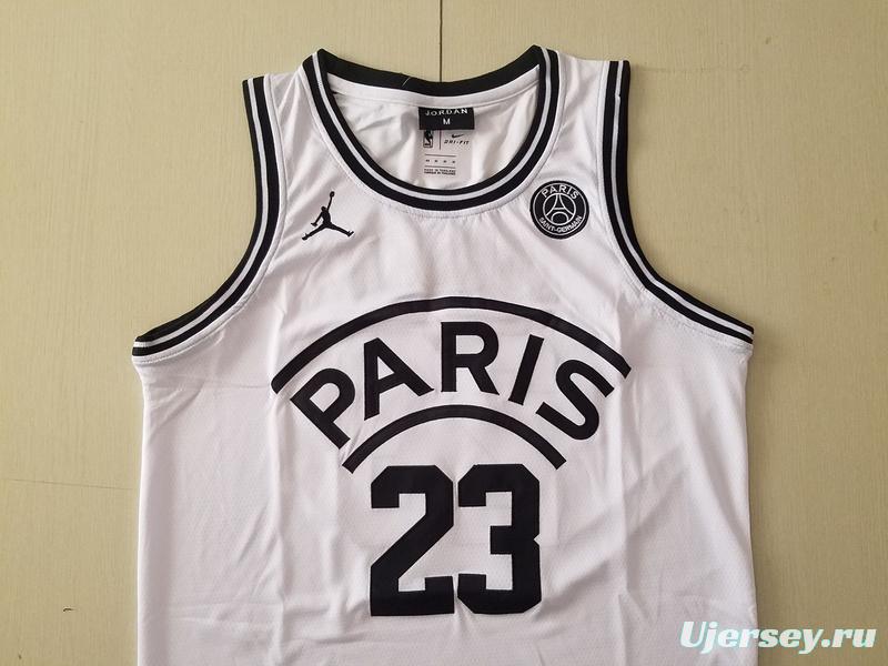 PSG Michael Jordan White Basketball Jerseys