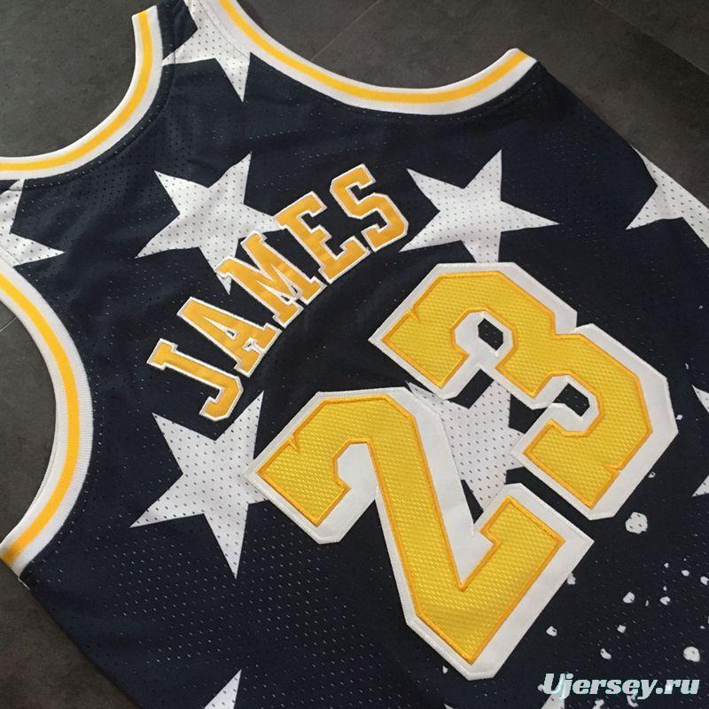 Men's LeBron James Black Retro Classic Team Jersey