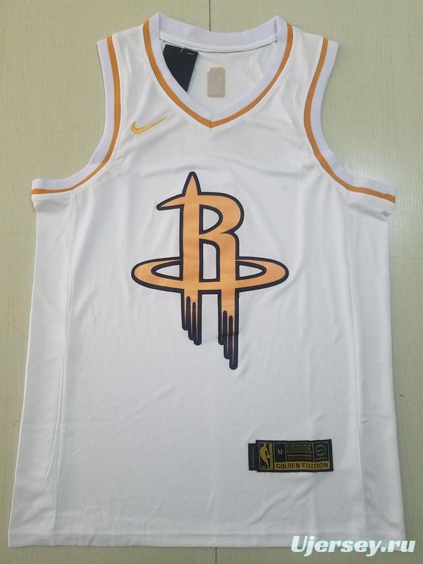 Russell Westbrook 0 White Golden Edition Jersey