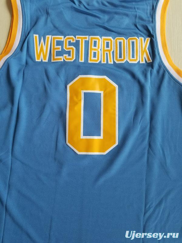 Russell Westbrook 0 UCLA College Light Blue Basketball Jersey