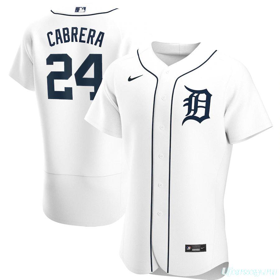 Men's Miguel Cabrera White Home 2020 Authentic Player Team Jersey