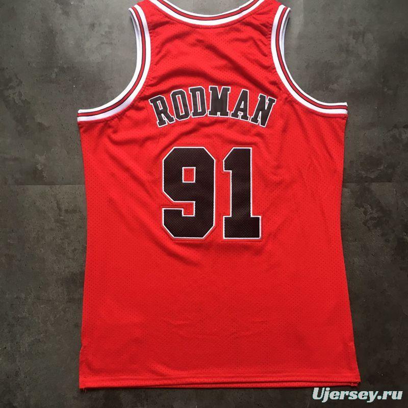 Men's Dennis Rodman Red Retro Classic Team Jersey