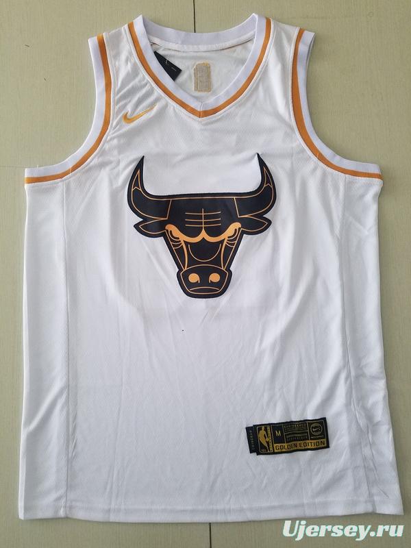 Michael Jordan 23 White Golden Edition Jersey