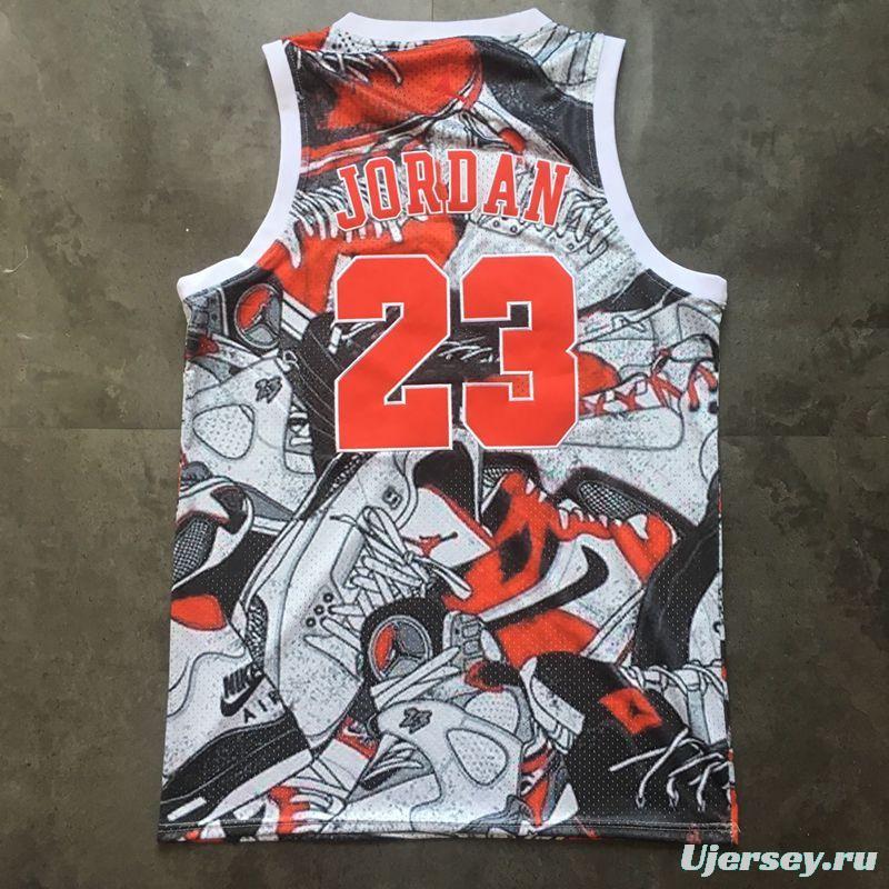 Men's Michael Jordan Gray And Red Retro Classic Team Jersey