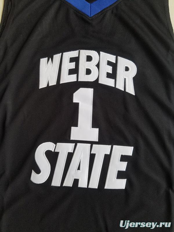 Damian Lillard 1 Weber State College Black Basketball Jersey