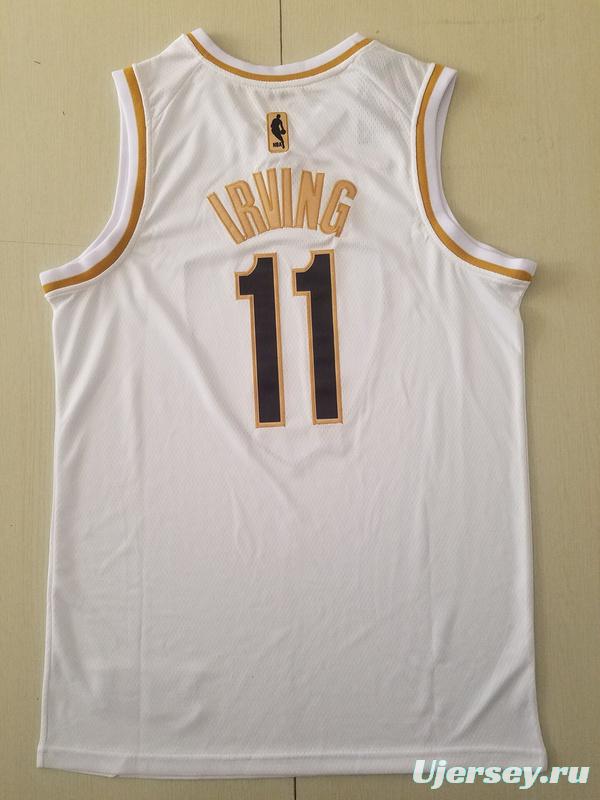 Kyrie Irving 11 White Golden Edition Jersey