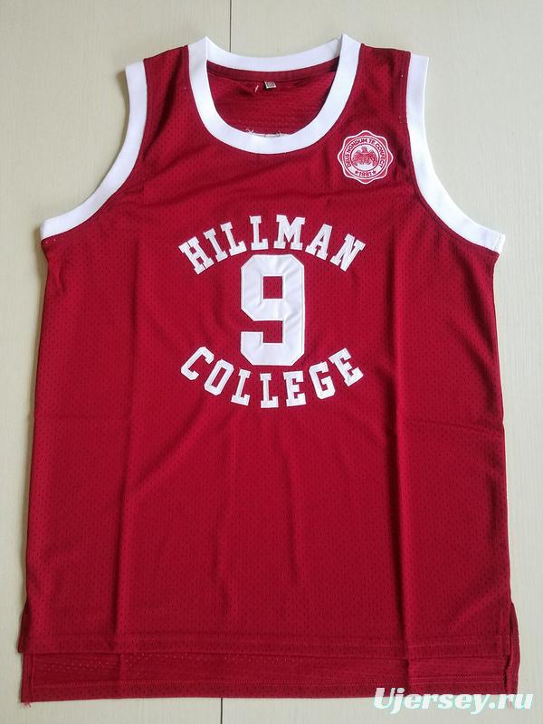 Dwayne Wayne 9 Hillman College Maroon Basketball Jersey with Eagle Patch