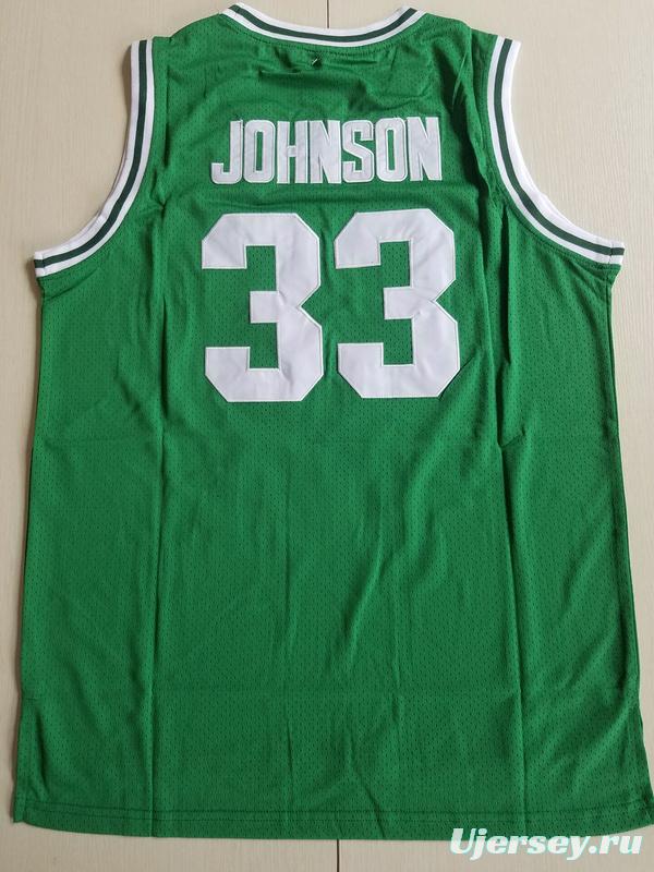 Magic Johnson 33 Michigan State College Green Basketball Jersey