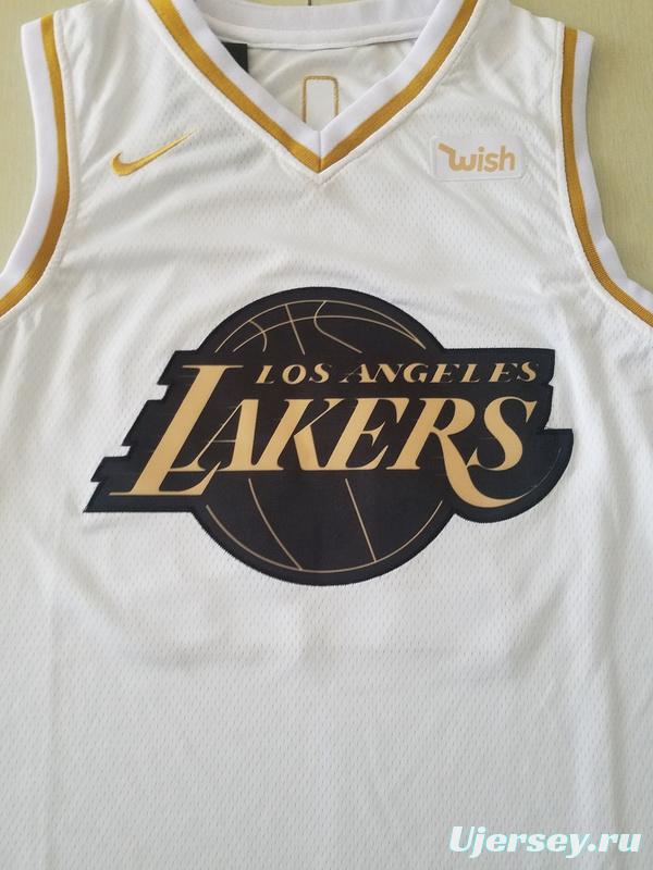 Kobe Bryant 24 White Golden Edition Jersey