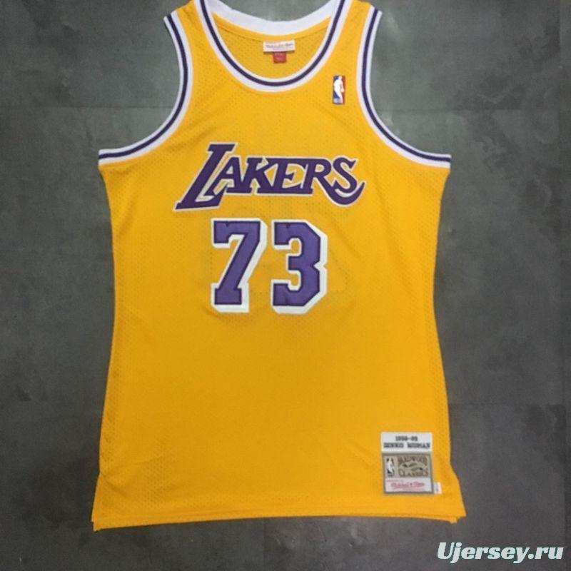 Men's Dennis Rodman Yellow Retro Classic Team Jersey