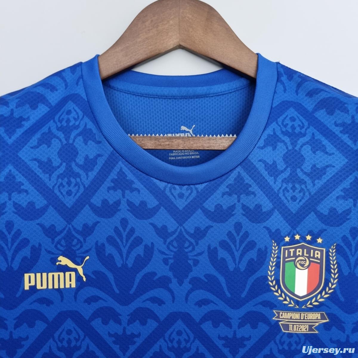 2022 Italian Euro Championship Special Edition Blue Soccer Jersey