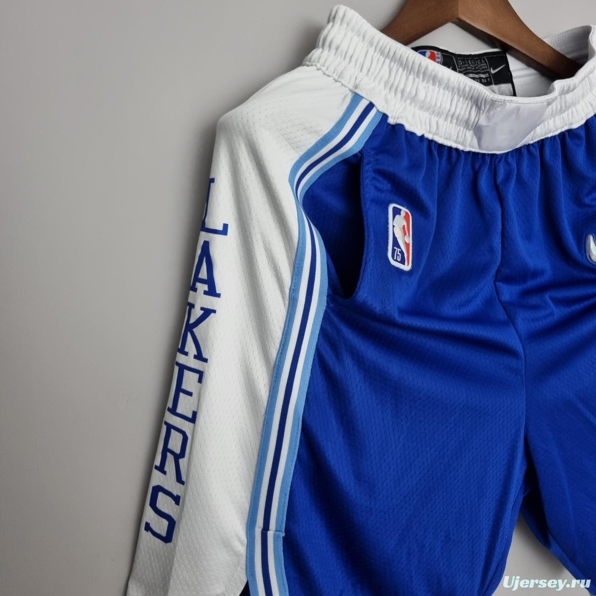 75th Anniversary Los Angeles Lakers Blue NBA Shorts