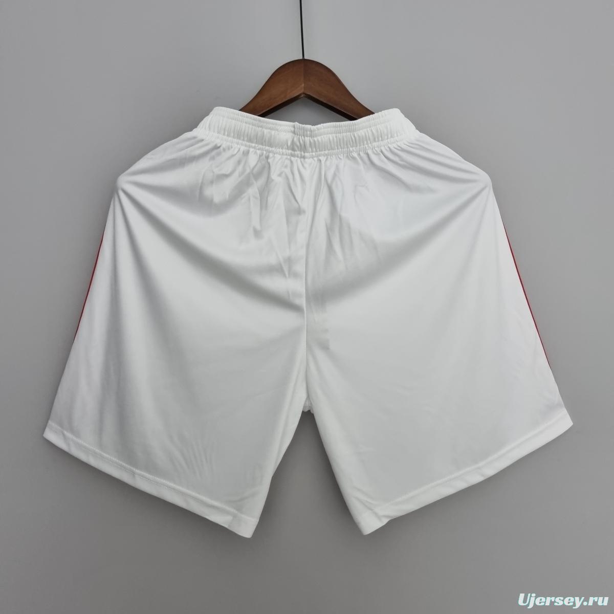 22/23 Internacional Shorts White Soccer Jersey