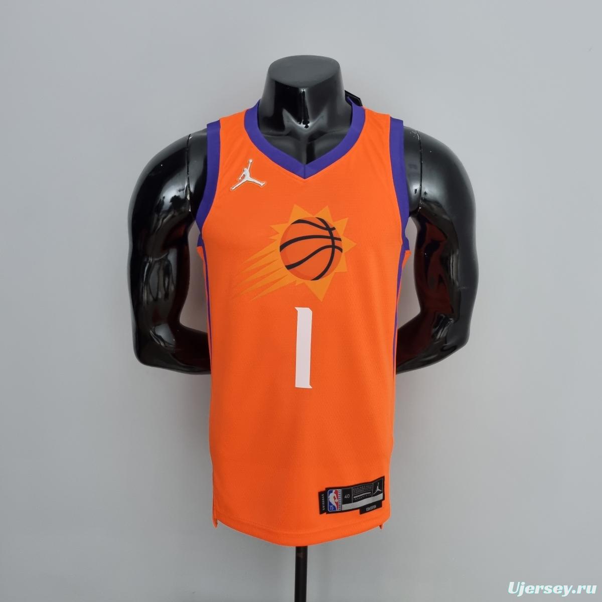 75th Anniversary BOOKER#1 Phoenix Suns Jordan Theme Orange NBA Jersey