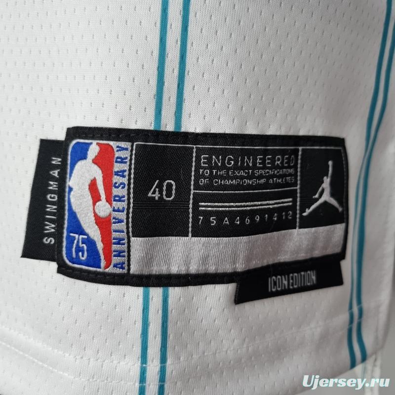 75th Anniversary BALL #1 Charlotte Hornets White NBA Jersey