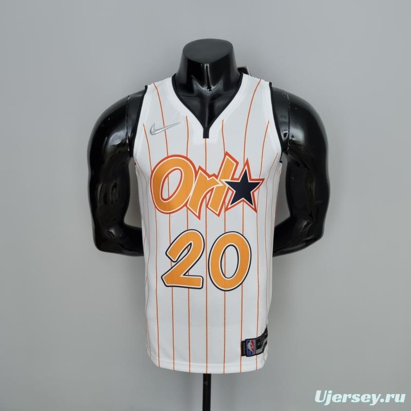 75th Anniversary Orlando Magic Fultz #20 White Orange NBA Jersey