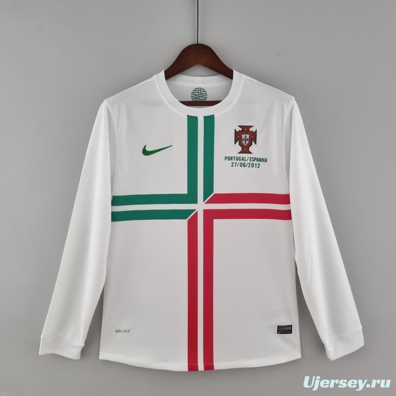 Retro Portugal 2012 Long Sleeve Away Soccer Jersey