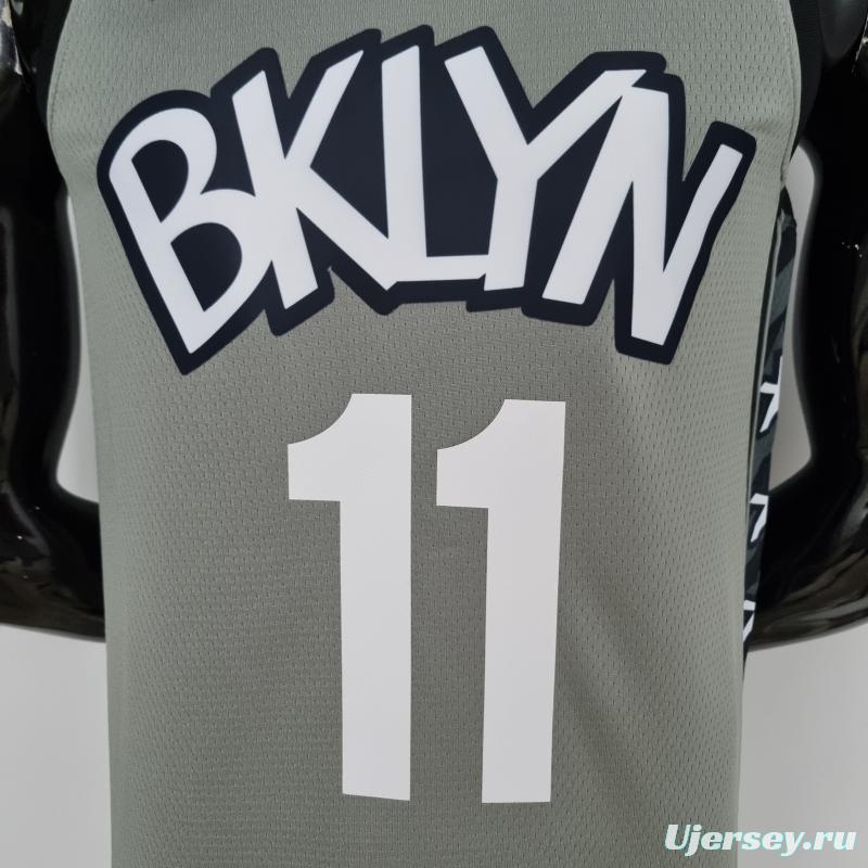 75th Anniversary Irving #11 Brooklyn Nets City Edition Gray NBA Jersey