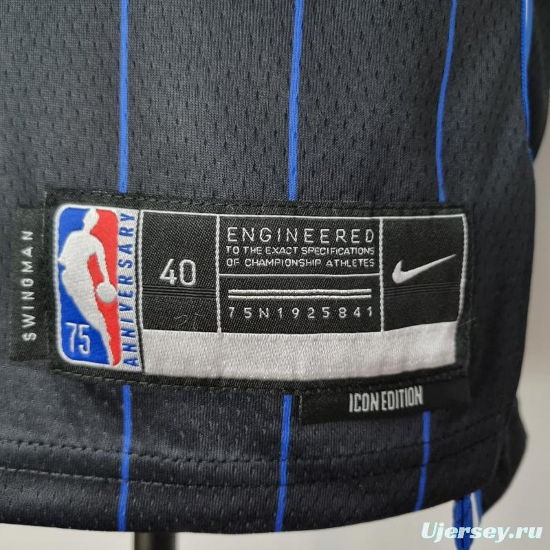 75th Anniversary McGrady #1 Orlando Magic Black NBA Jersey