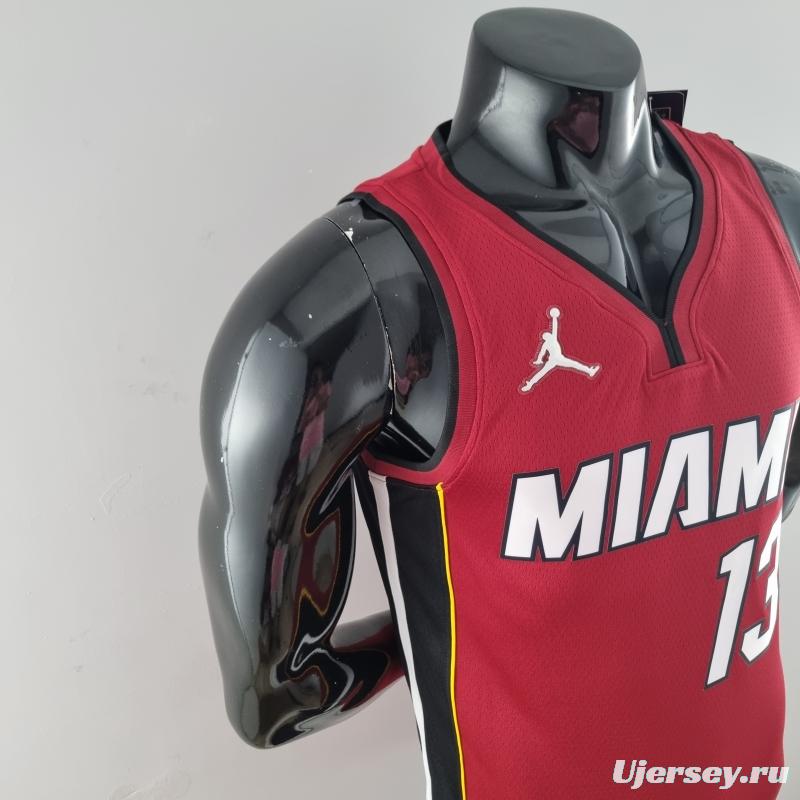 75th Anniversary Miami Heat Jordan ADEBAYO#13 Burgundy NBA Jersey