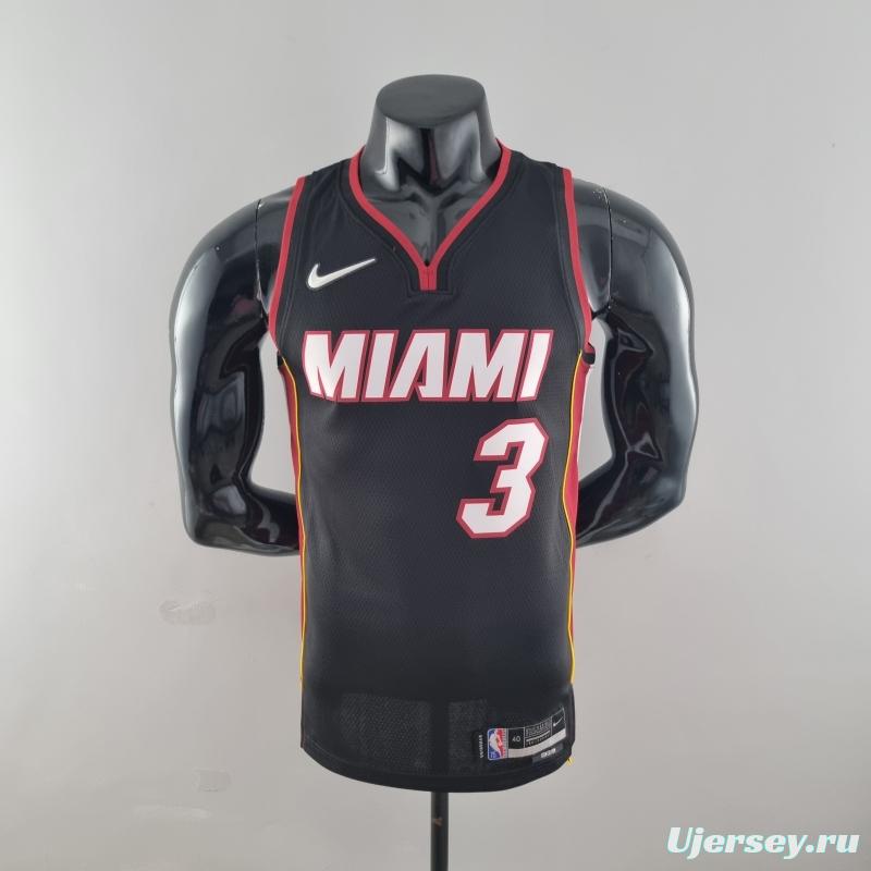 75th Anniversary Miami Heat WADE #3 Black NBA Jersey