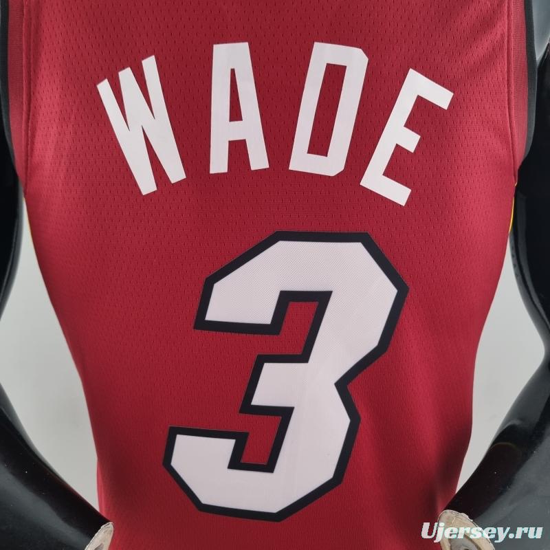 75th Anniversary Miami Heat Jordan WADE #3 Burgundy NBA Jersey