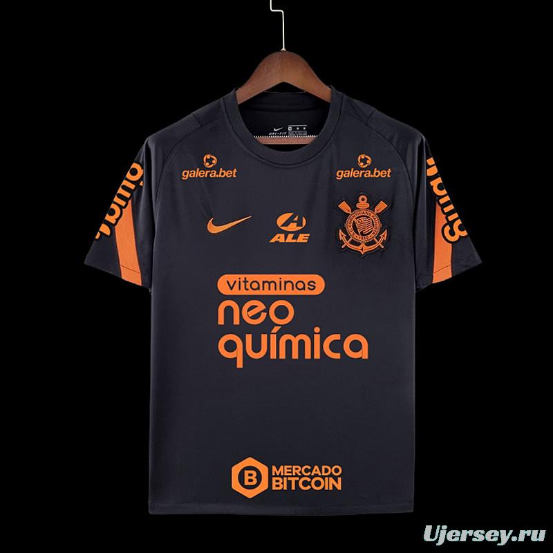 22/23 All Sponsors Corinthians Training Black Soccer Jersey