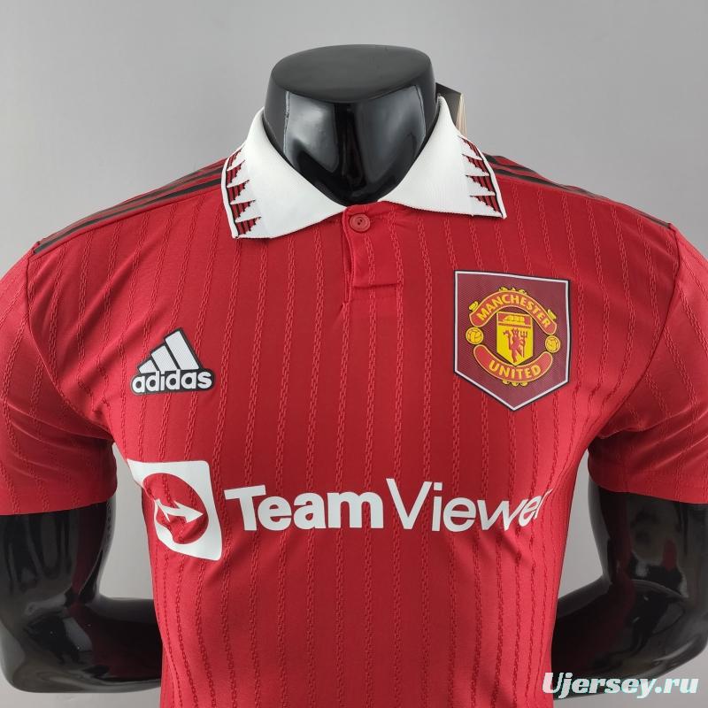 Player Version 22/23 Manchester United Home  Soccer Jersey