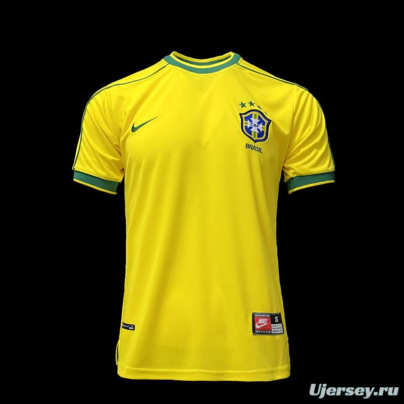 Retro 1998 Brazil Home Soccer Jersey