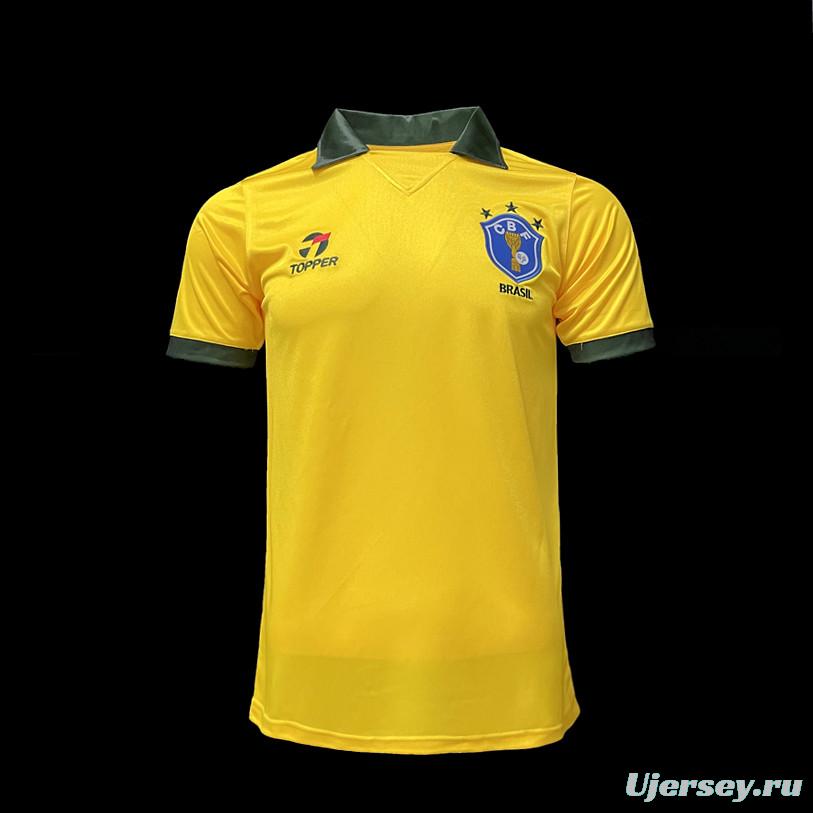 Retro 1988 Brazil Home Soccer Jersey