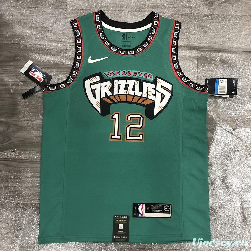 NBA Heat Pressed Men's Green Memphis Grizzlies #12 Ja Morant Basketball Jersey