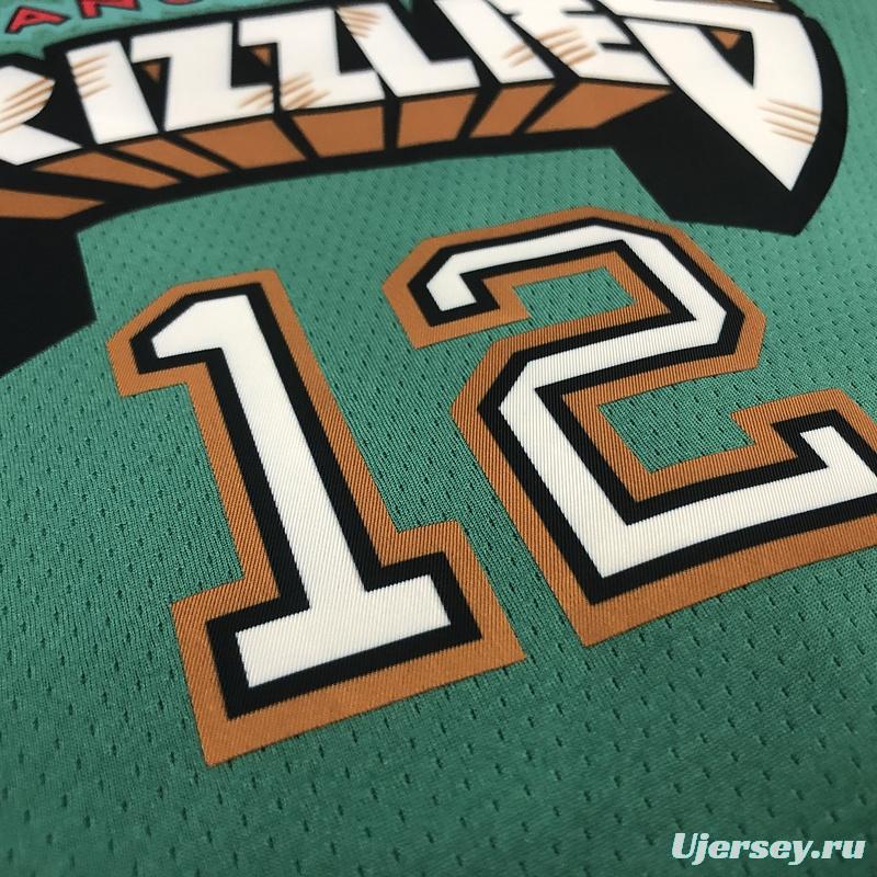 NBA Heat Pressed Men's Green Memphis Grizzlies #12 Ja Morant Basketball Jersey