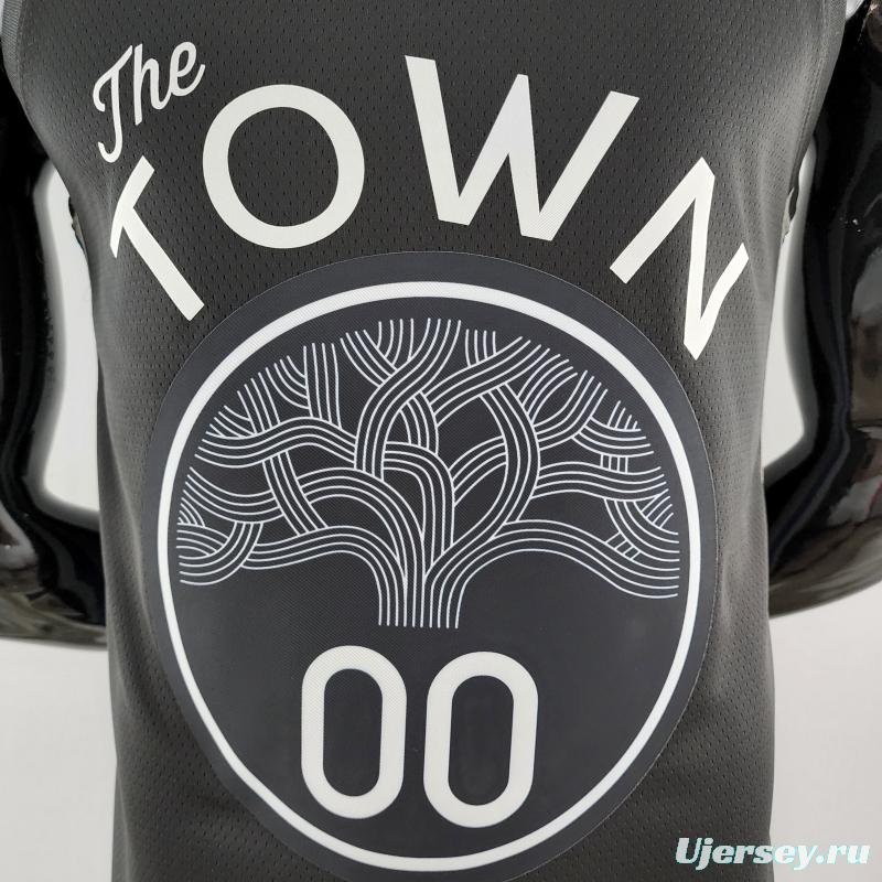 2020 KUMINGA#00 Warriors City Edition Black And Grey NBA Jersey