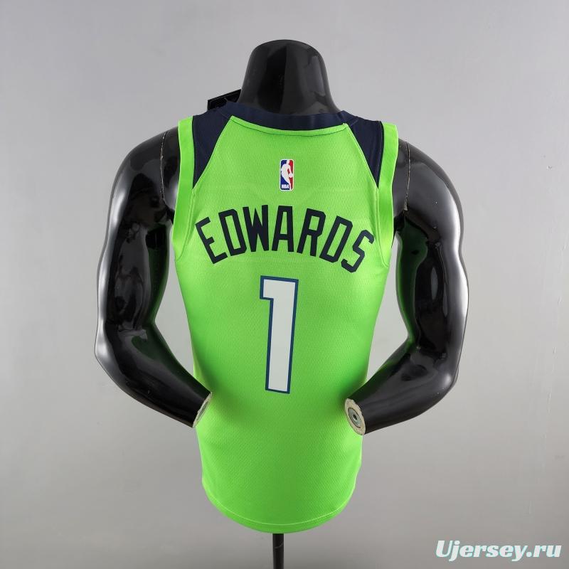 Minnesota Timberwolves EDWARDS#1 Air Jordan NBA Jersey Blue