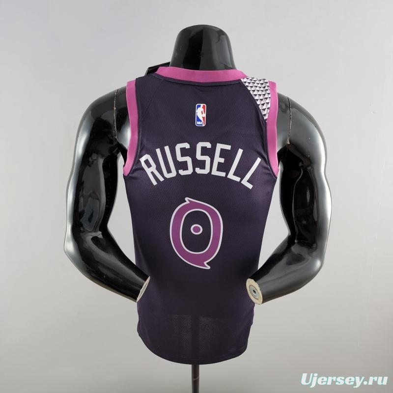 Minnesota Timberwolves RUSSELL#0 Black And Purple NBA Jersey