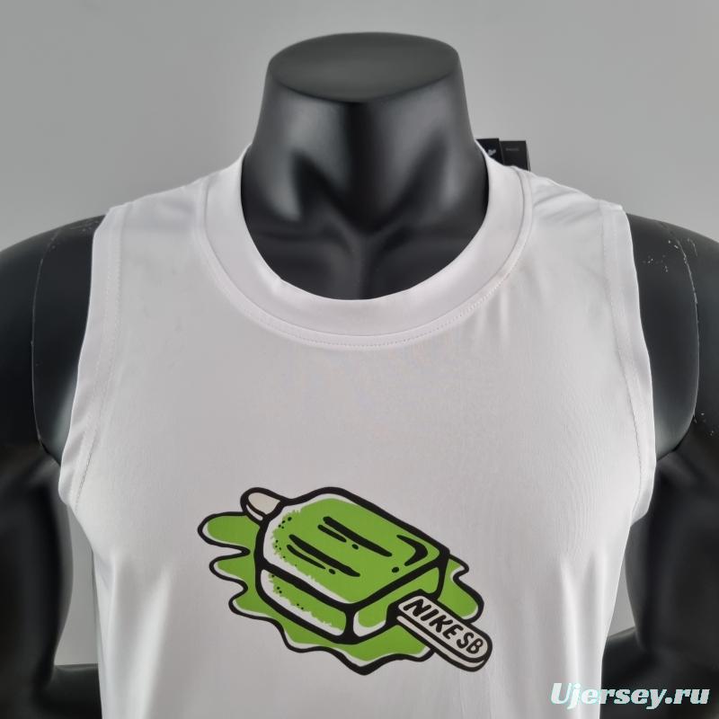 2022 Nike White Vest Shirts "Icecream Logo"#K000193