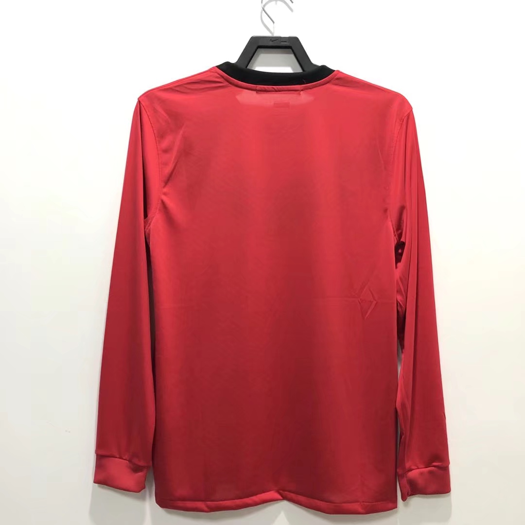 Retro 09/10 Long Sleeve Manchester United Home Soccer Jersey
