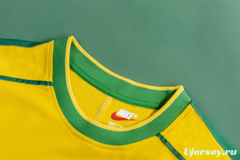 Retro 1998 Brazil Home Soccer Jersey