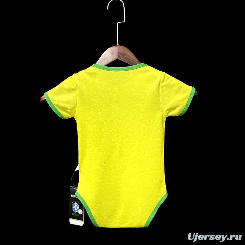 2022 Brazil Home Baby Soccer Jersey